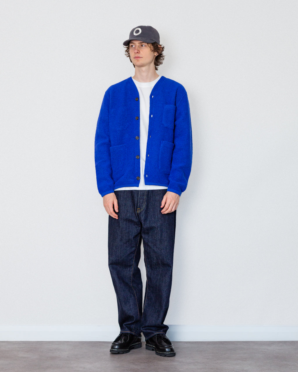 Wool Fleece Cardigan - Blue