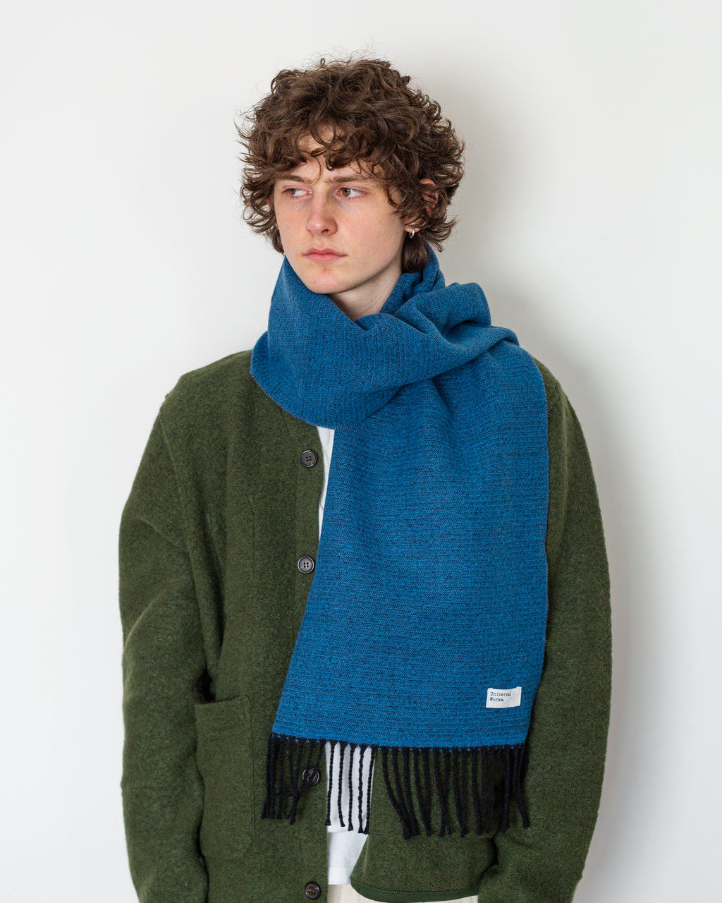 Double Sided Scarf - Blue/Brown