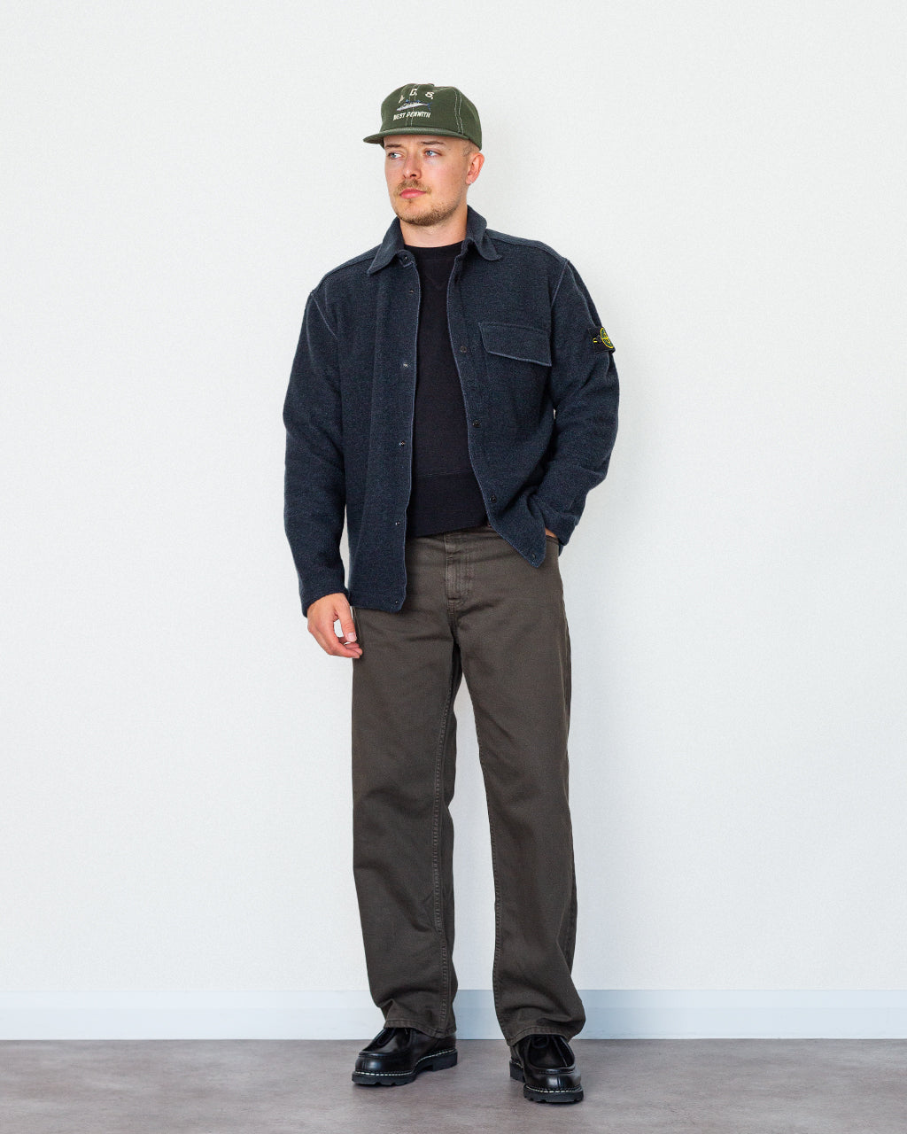 Micro Boucle Shirt - Navy Blue V0020