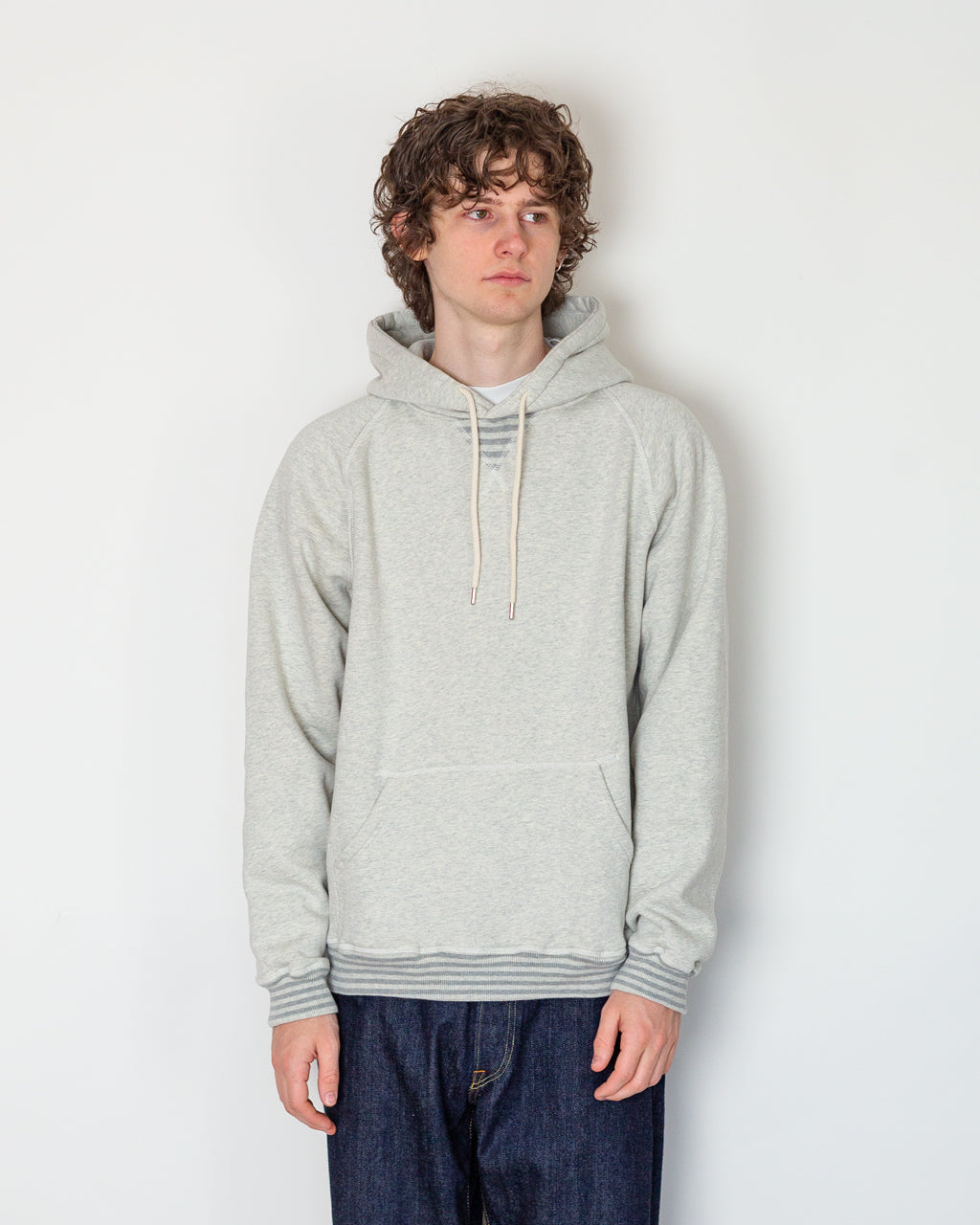 Logo Hooded Sweat - Heather Off White