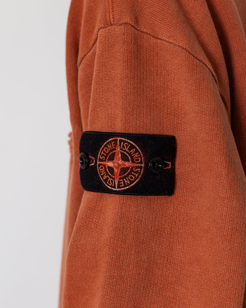 Mineral Dyed Cotton Zip Sweatshirt - Brick Red V0015