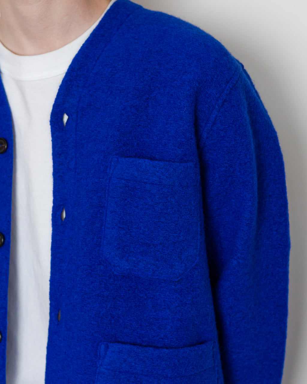 Wool Fleece Cardigan - Blue