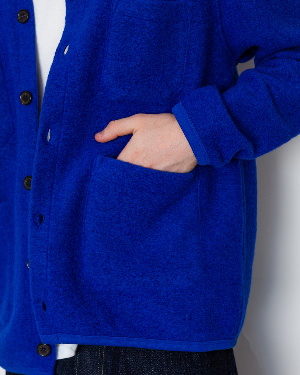 Wool Fleece Cardigan - Blue
