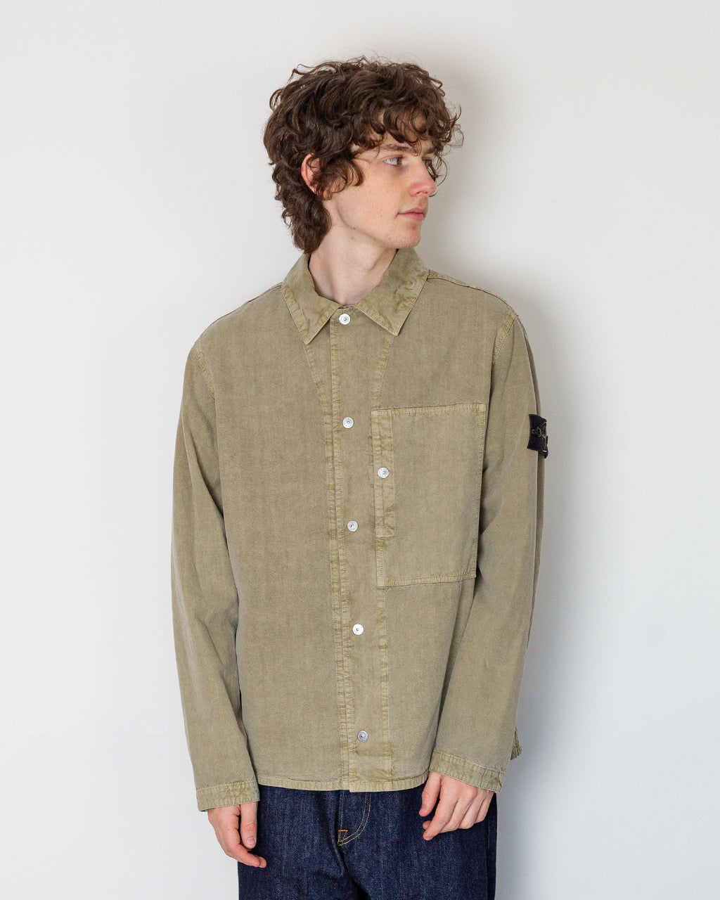 Mineral Dyed Panama Cotton Shirt - Military Green V005G
