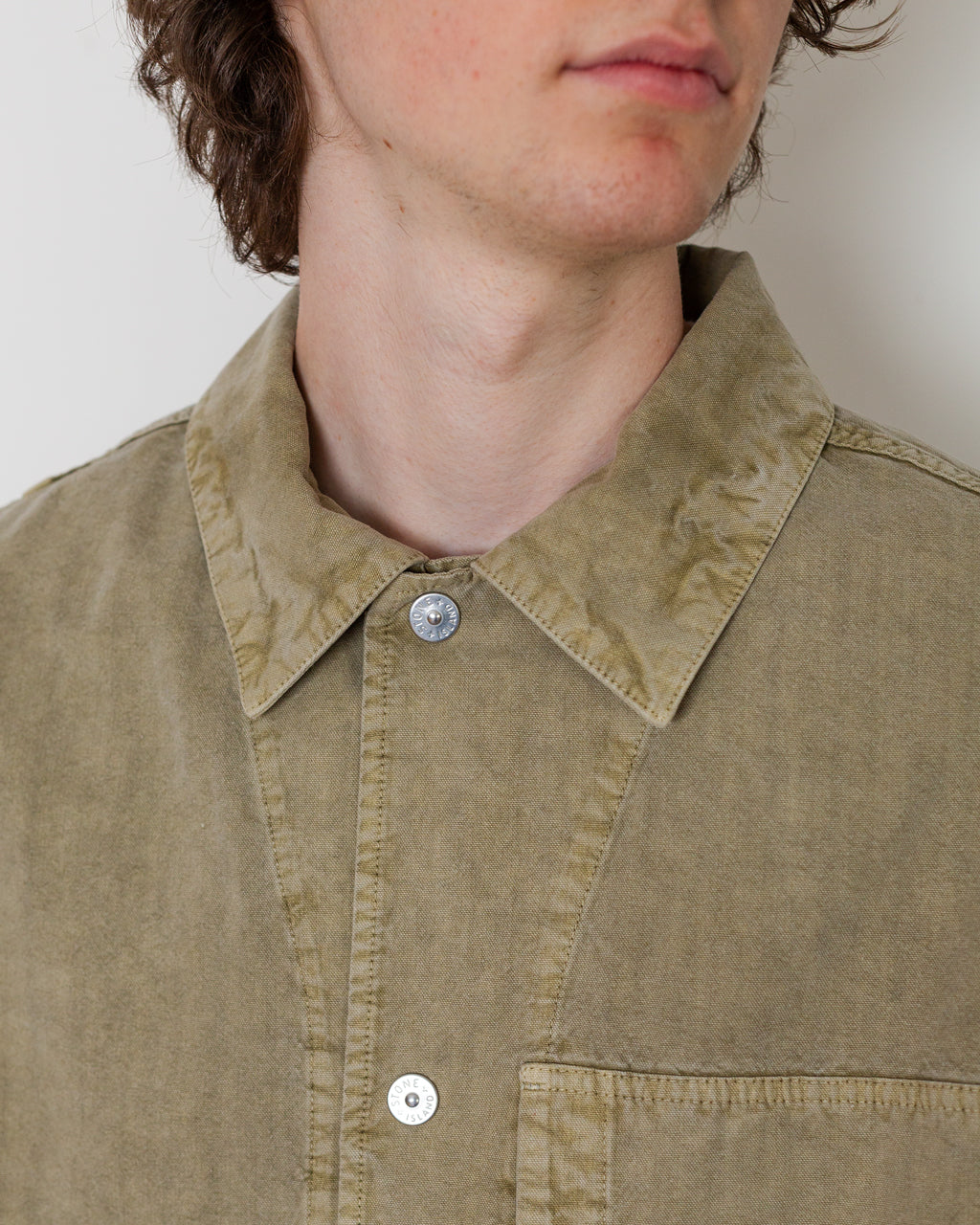 Mineral Dyed Panama Cotton Shirt - Military Green V005G