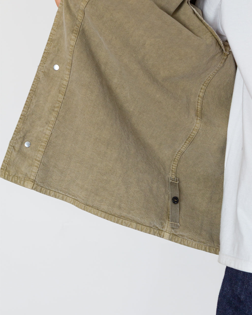 Mineral Dyed Panama Cotton Shirt - Military Green V005G
