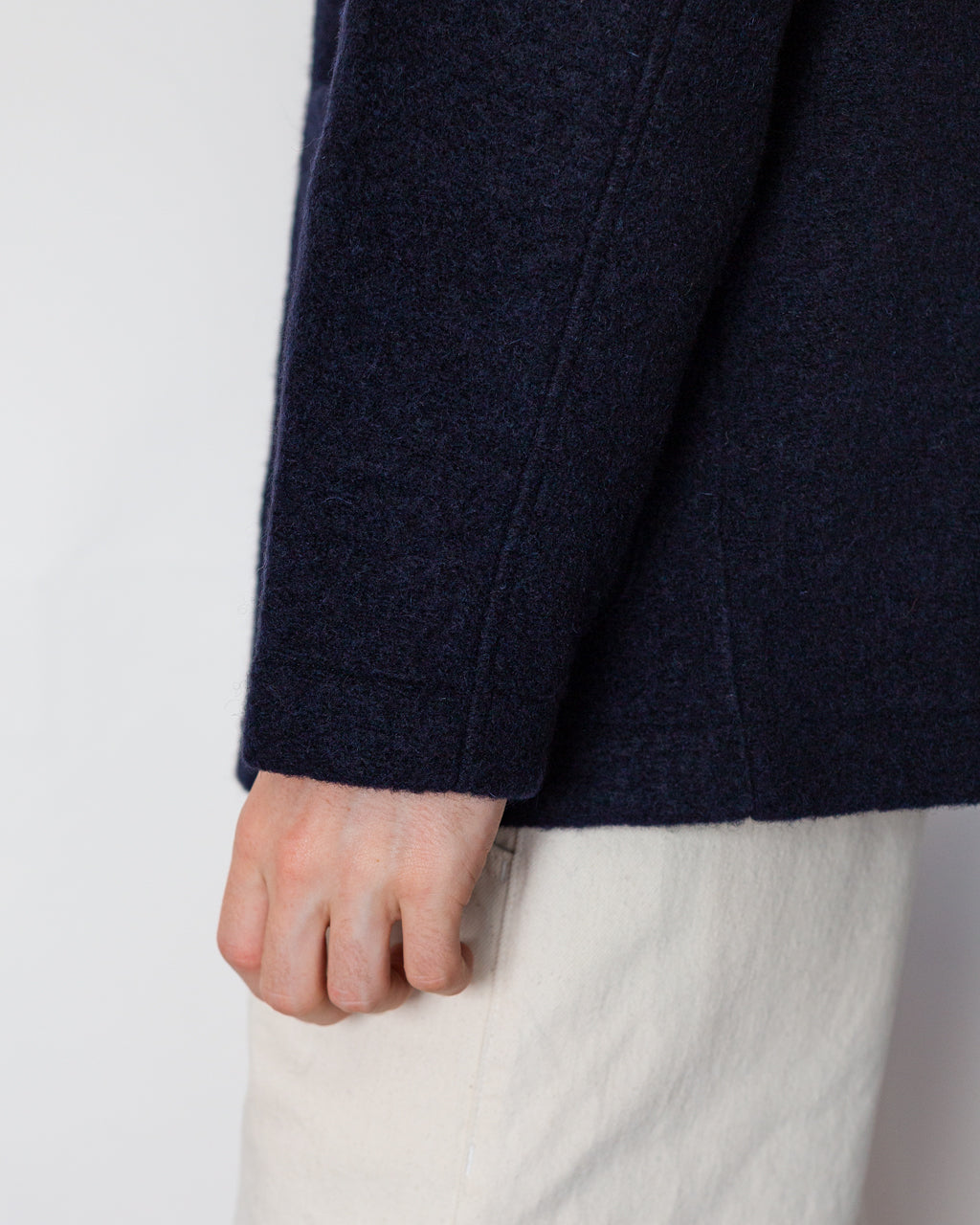 Wool Fleece Field Jacket - Navy