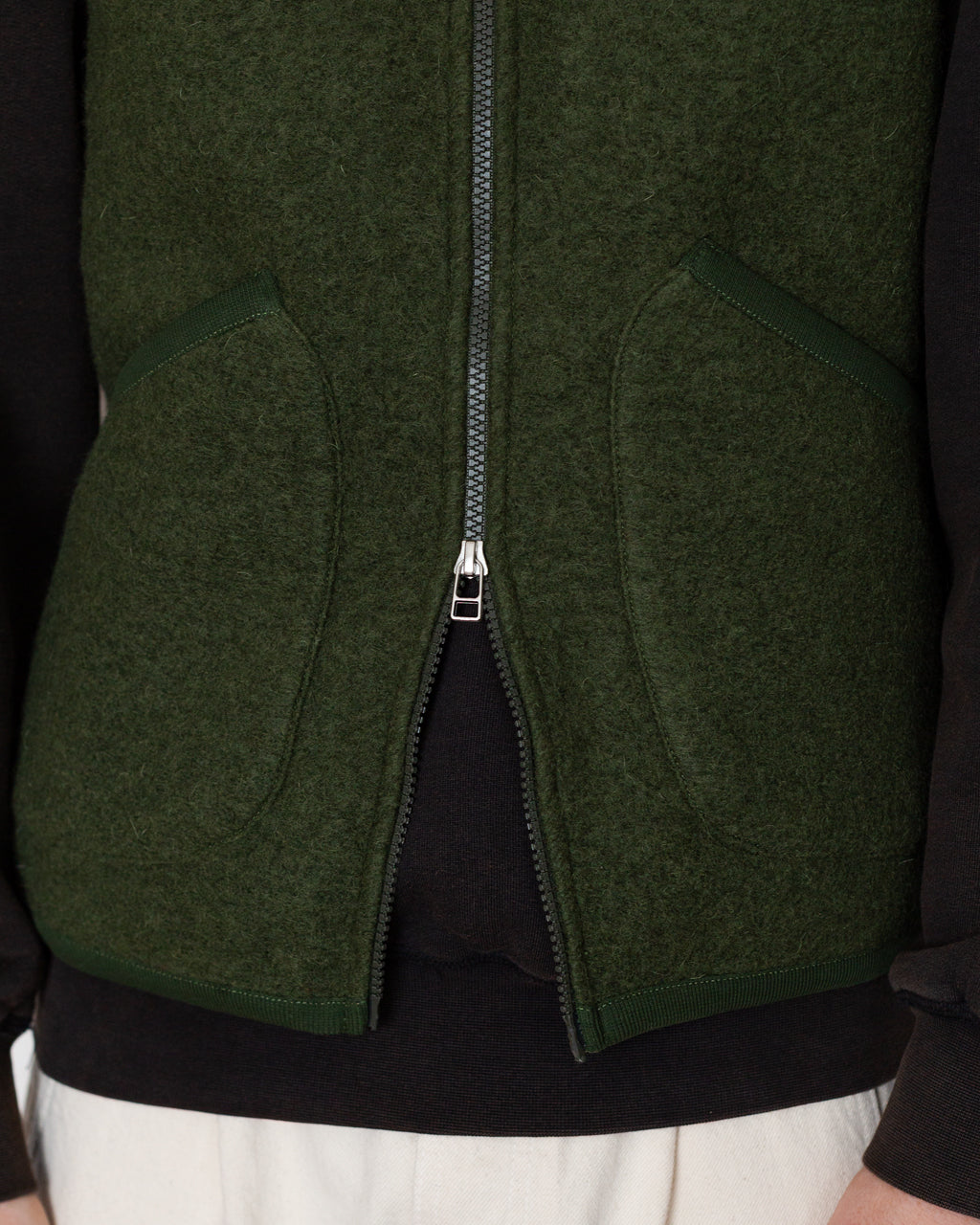 Wool Fleece Waistcoat - Olive