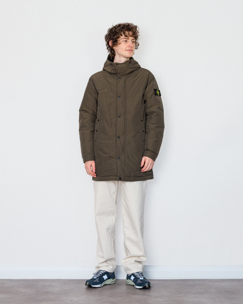 Micro Twill Long Parka - Coal Grey V0078