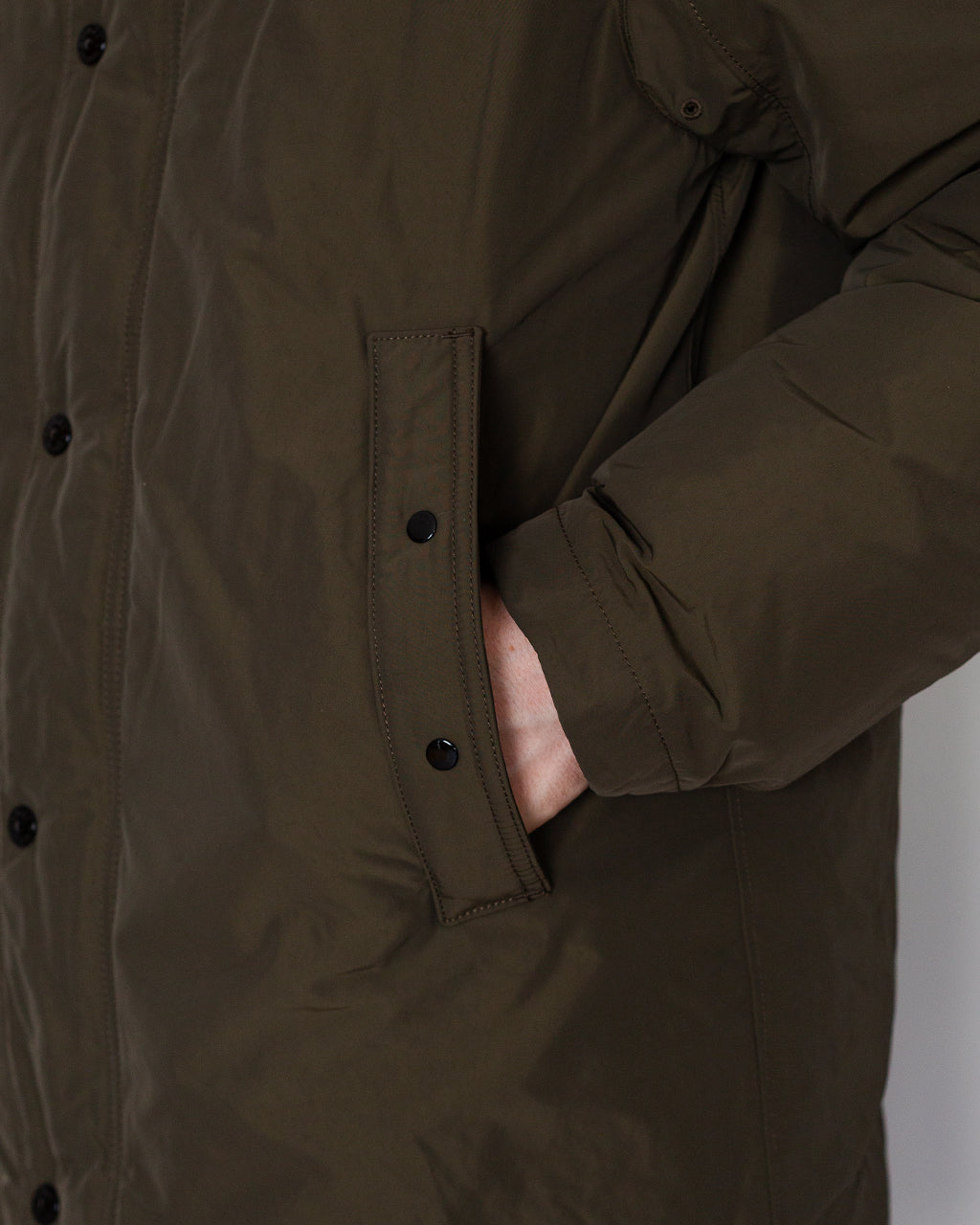 Micro Twill Long Parka - Coal Grey V0078