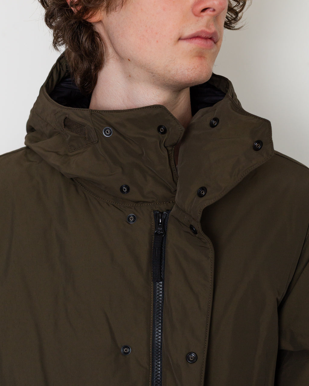 Micro Twill Long Parka - Coal Grey V0078