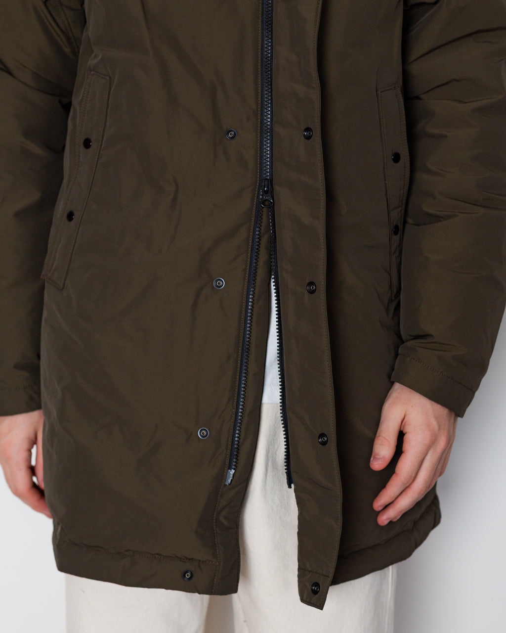 Micro Twill Long Parka - Coal Grey V0078