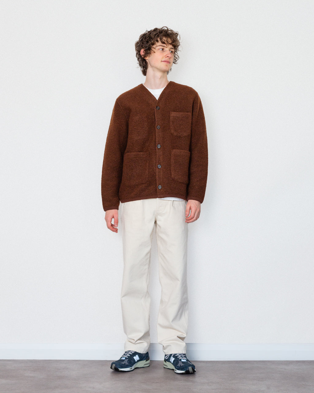 Wool Fleece Cardigan - Cacao
