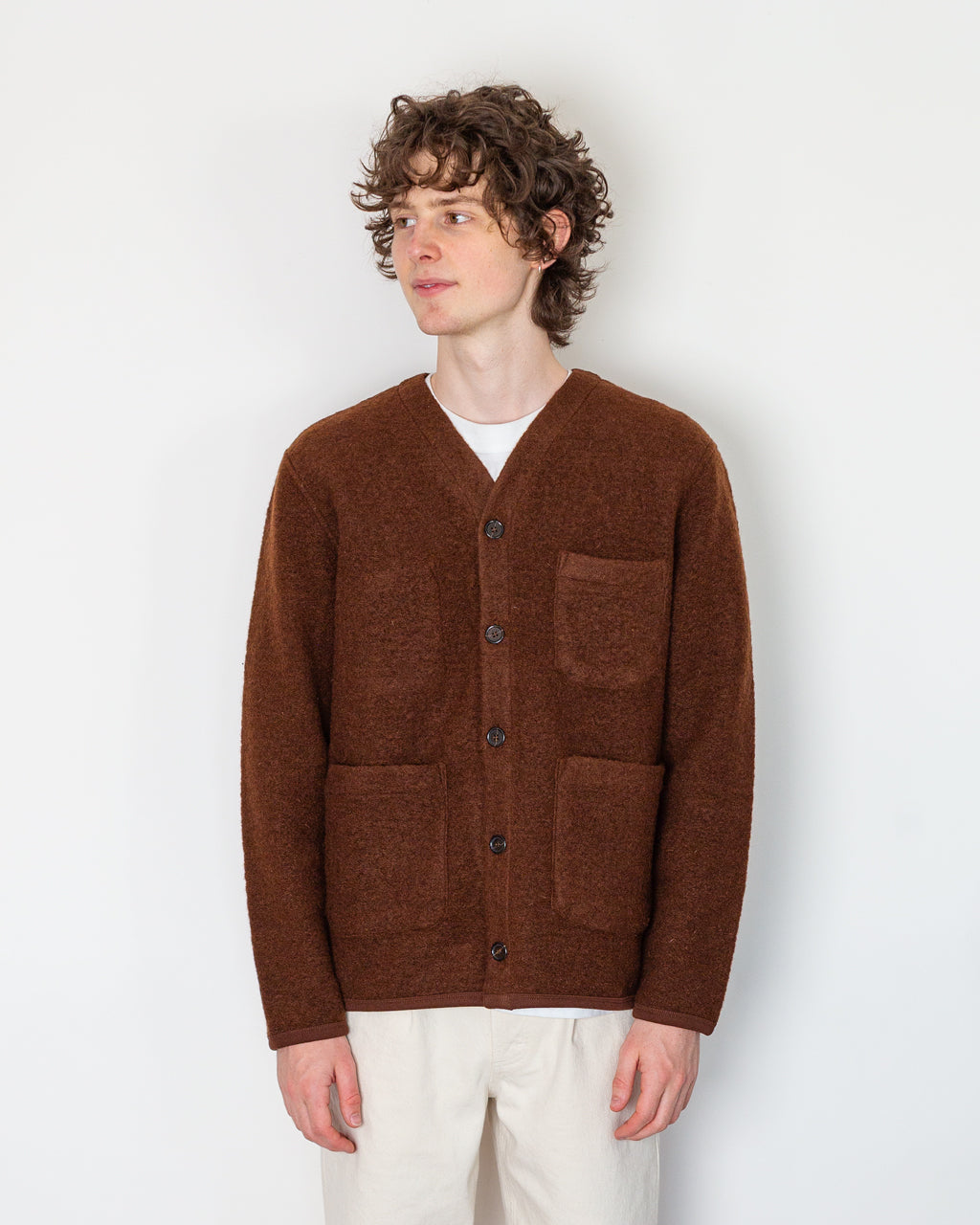 Wool Fleece Cardigan - Cacao