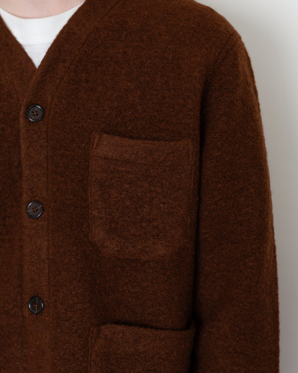 Wool Fleece Cardigan - Cacao