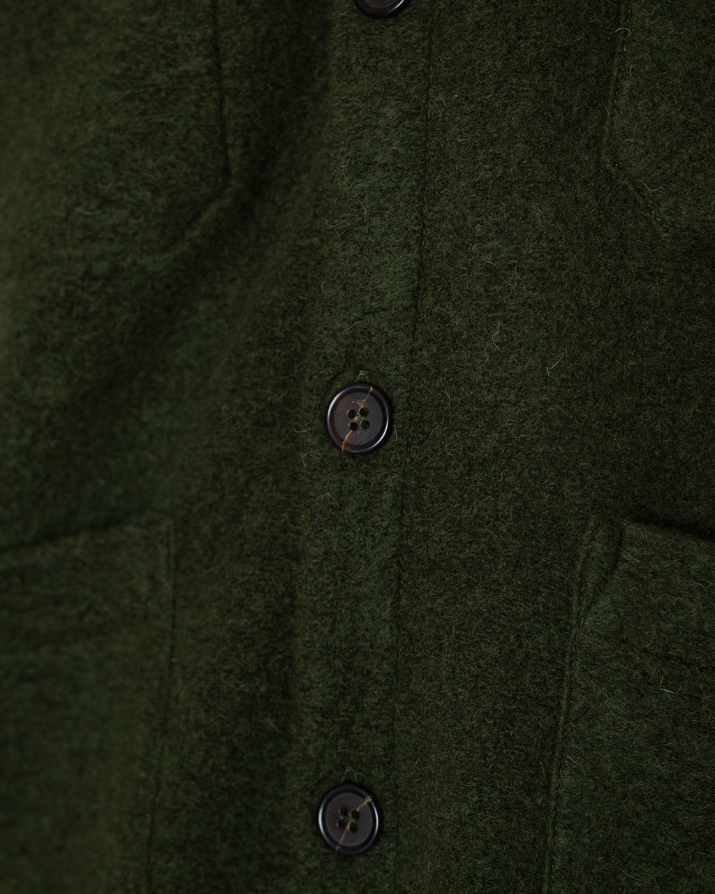 Wool Fleece Cardigan - Olive