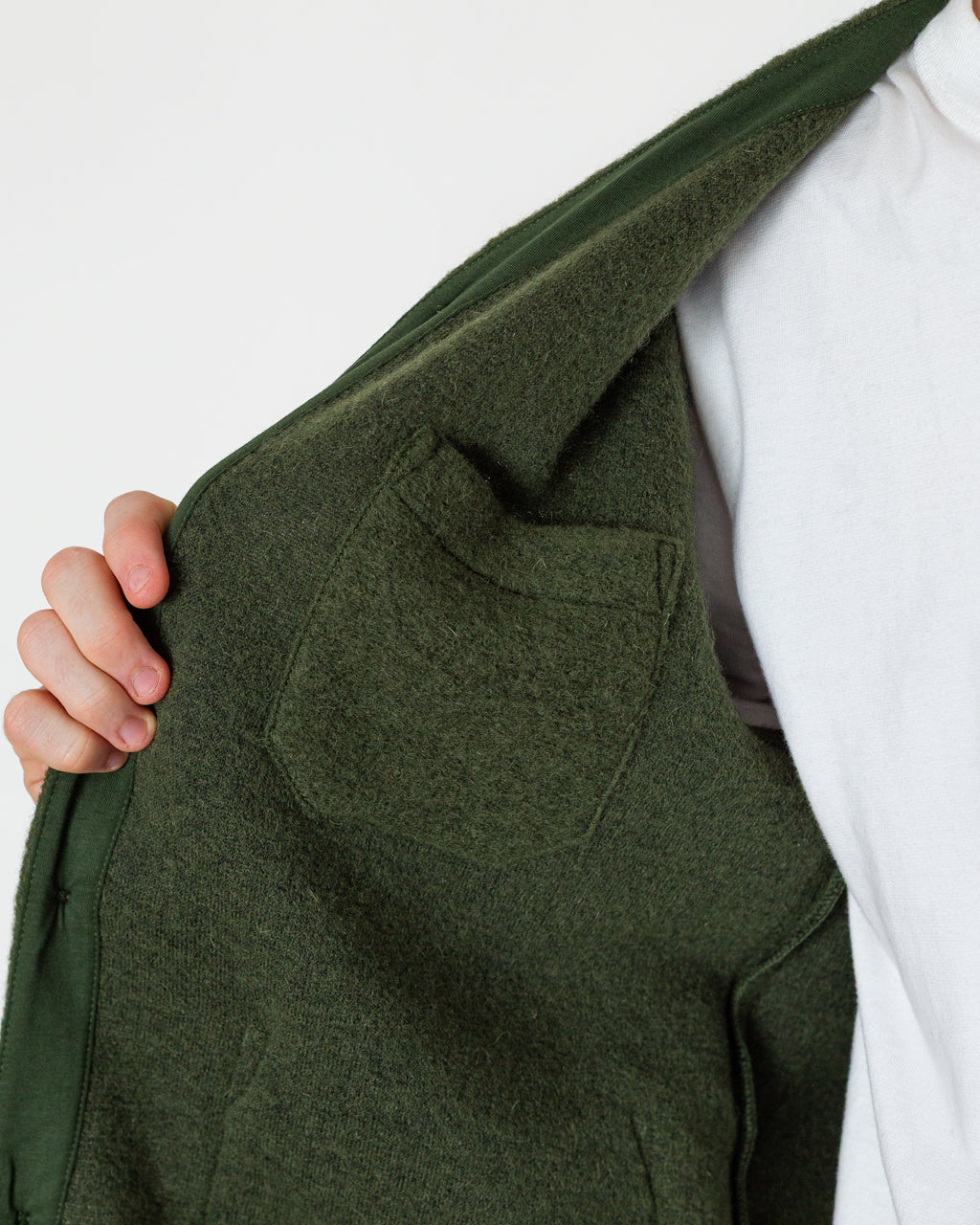 Wool Fleece Cardigan - Olive