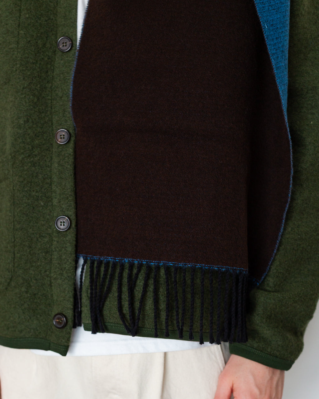 Double Sided Scarf - Blue/Brown