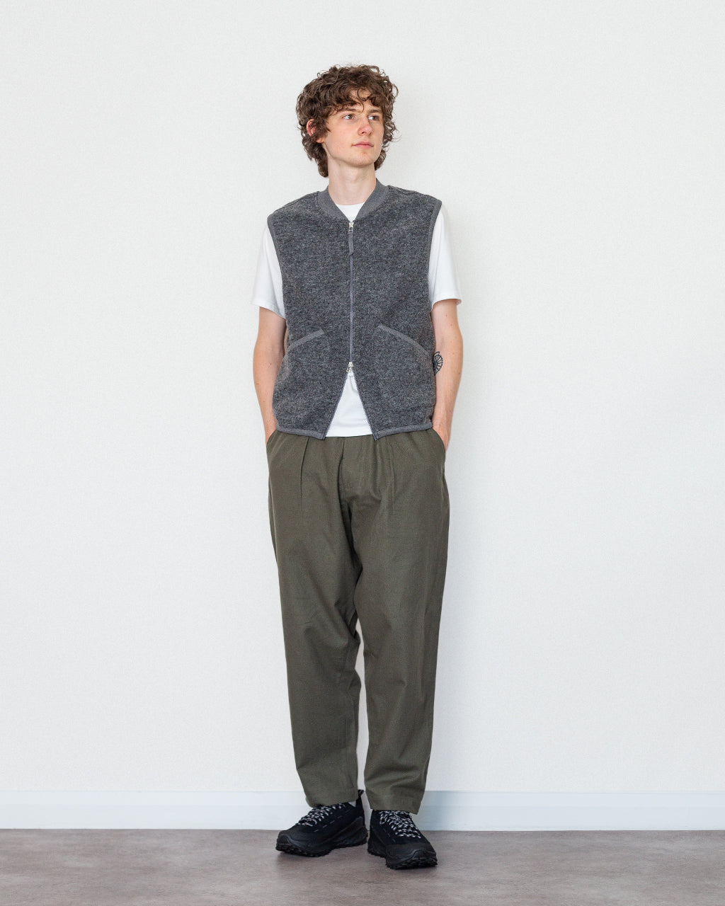 Wool Fleece Waistcoat - Grey Marl
