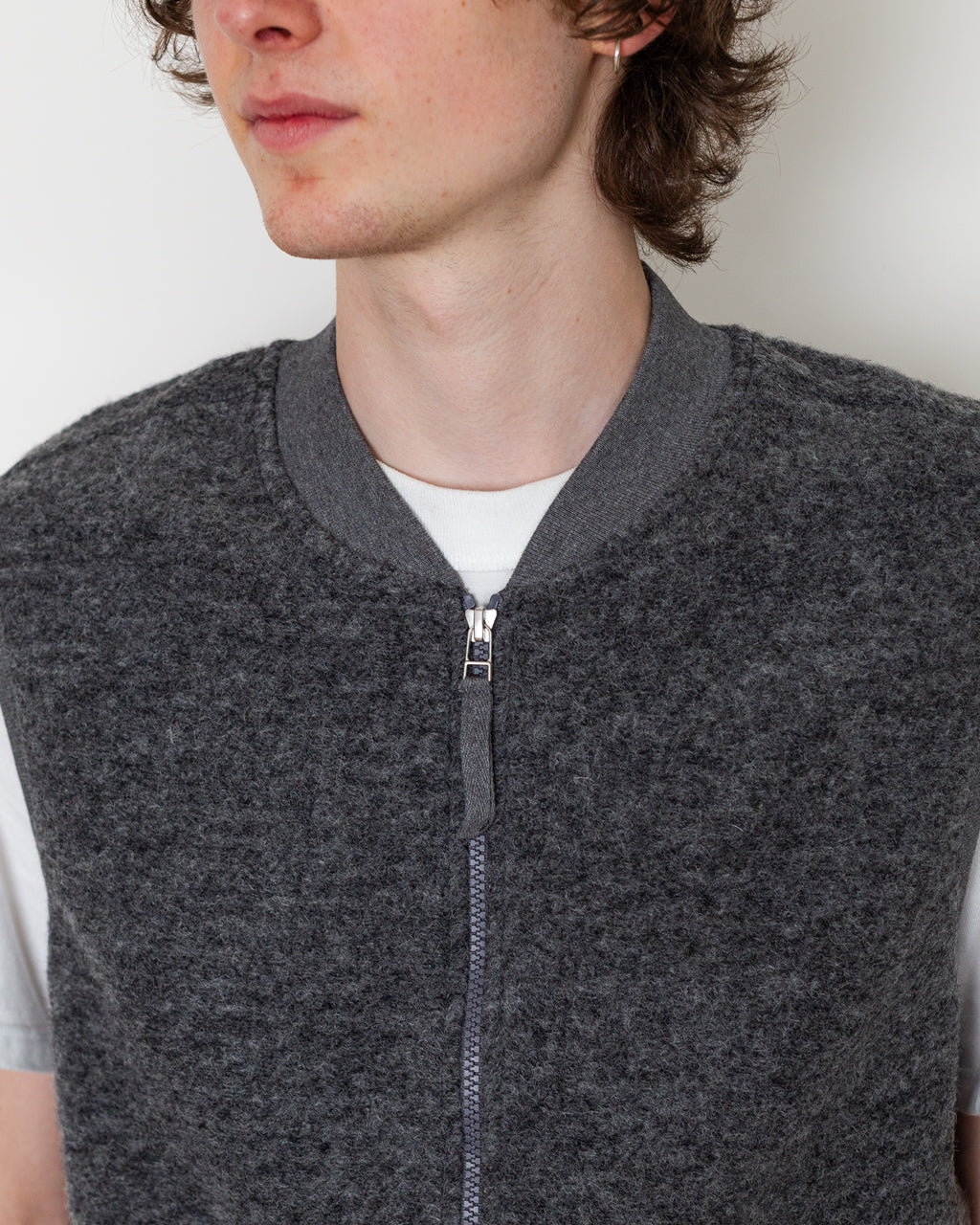 Wool Fleece Waistcoat - Grey Marl