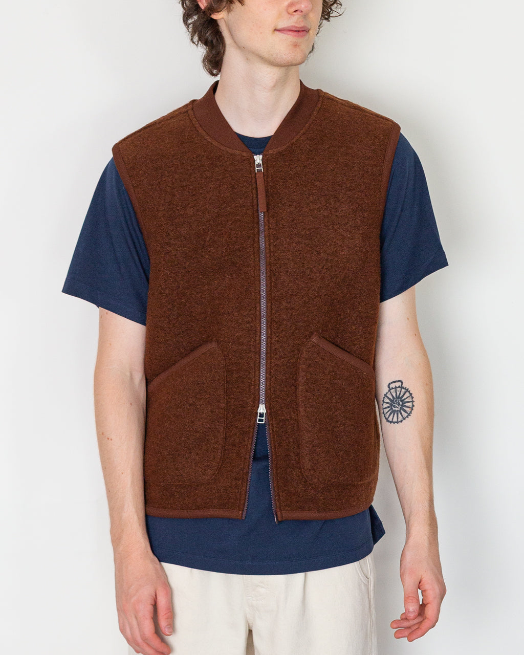 Wool Fleece Waistcoat - Cacao