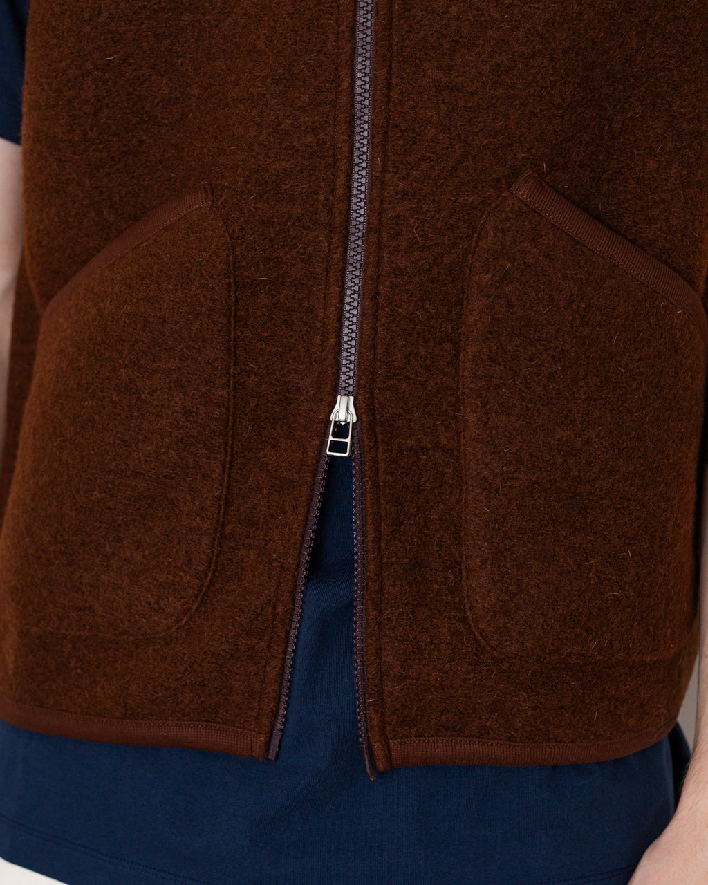 Wool Fleece Waistcoat - Cacao