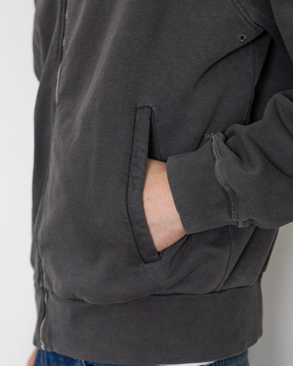 Full Zip Sweat - Washed Black