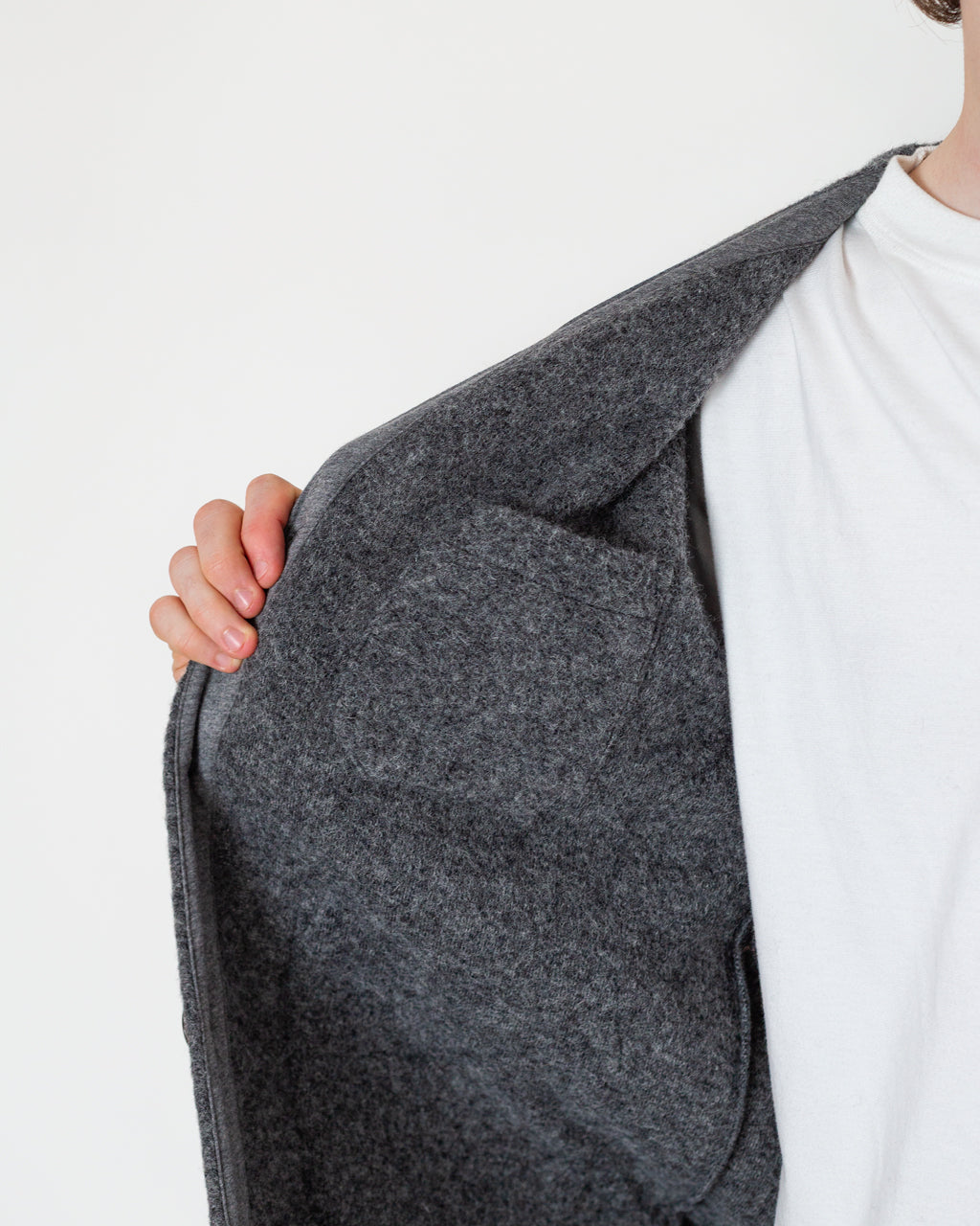 Wool Fleece Cardigan - Grey Marl