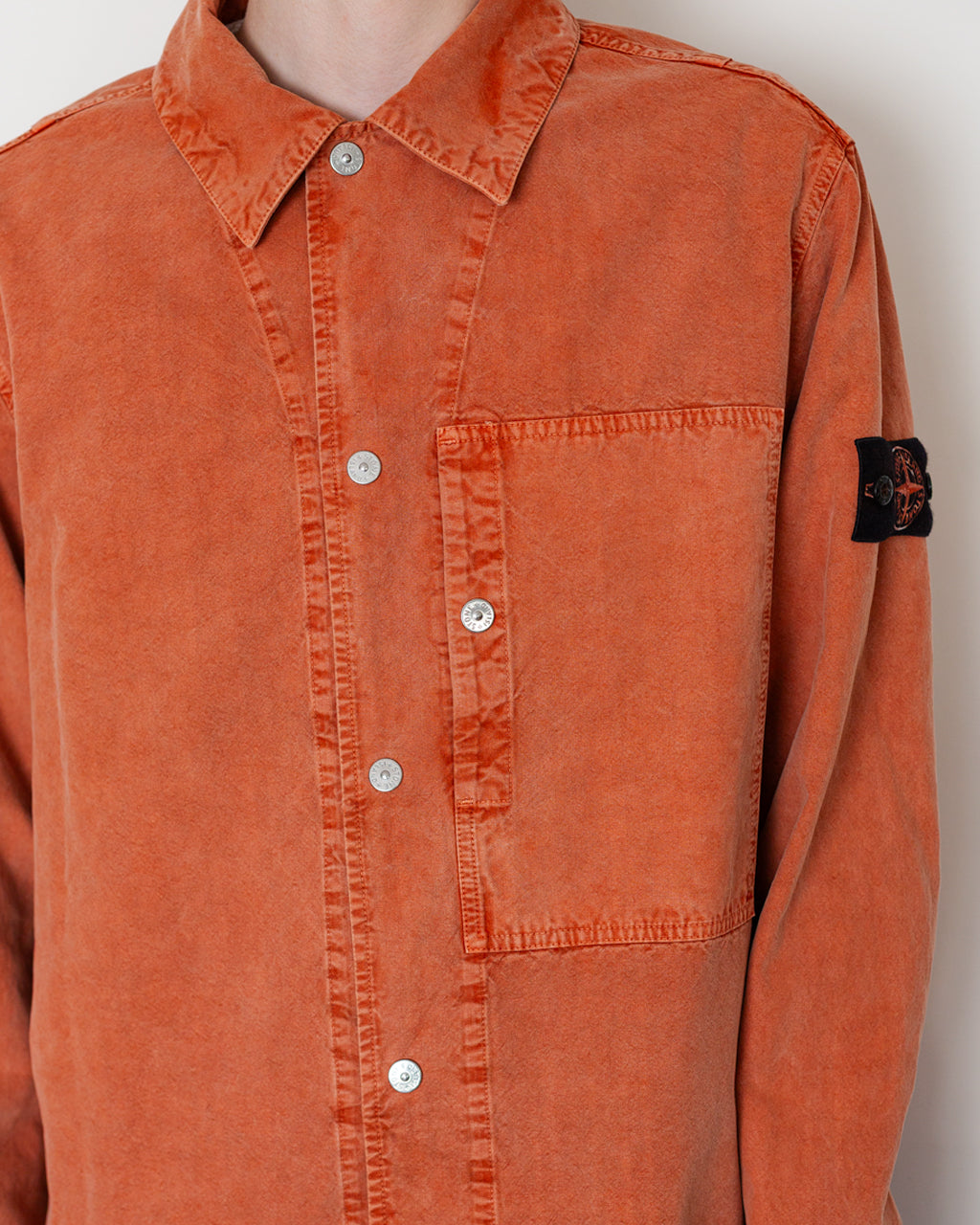 Mineral Dyed Panama Cotton Shirt - Brick Red V0015