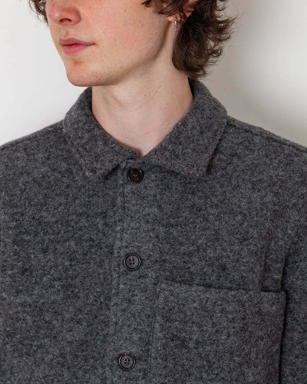 Wool Fleece Uniform Jacket - Grey