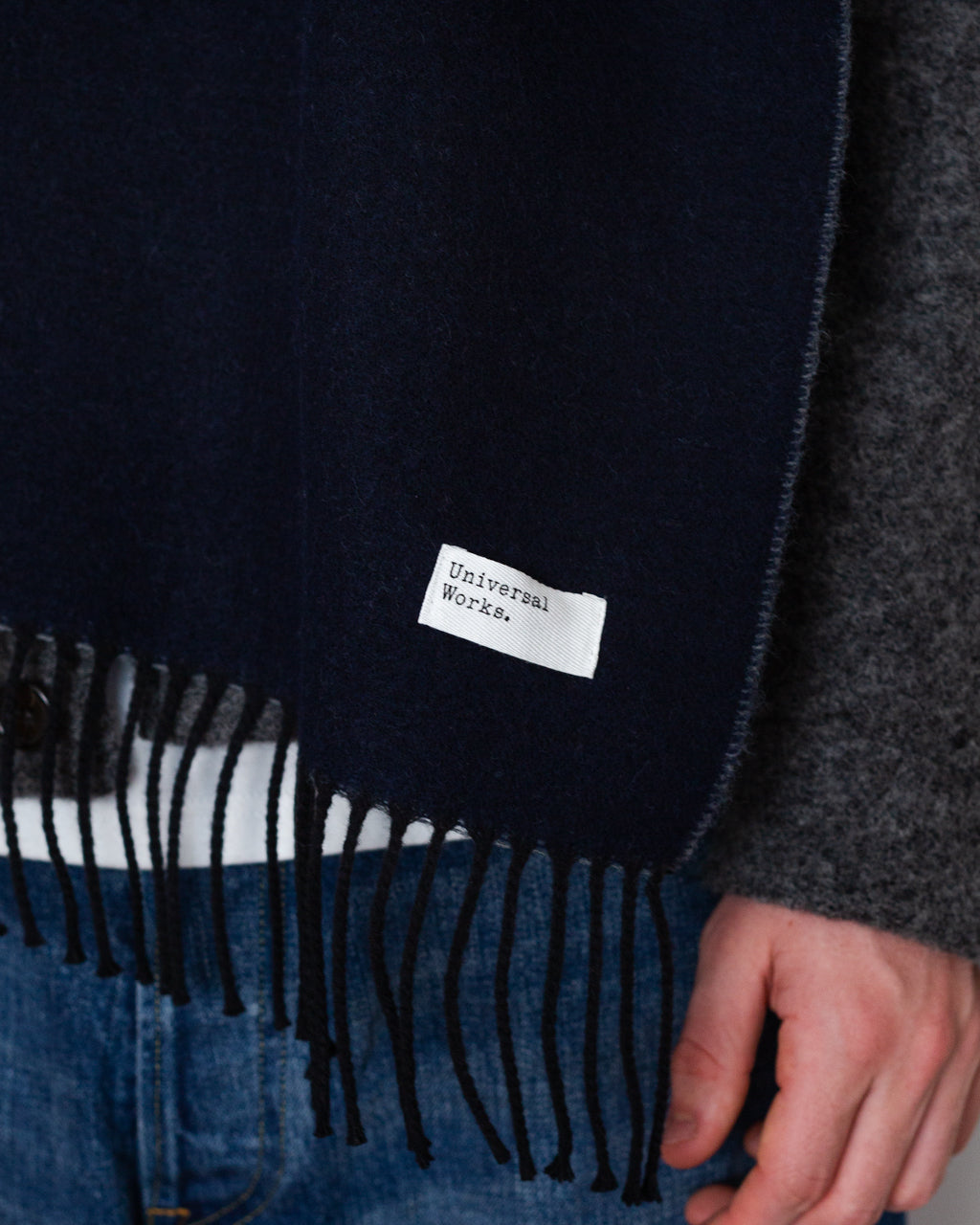 Double Sided Scarf - Navy/Grey