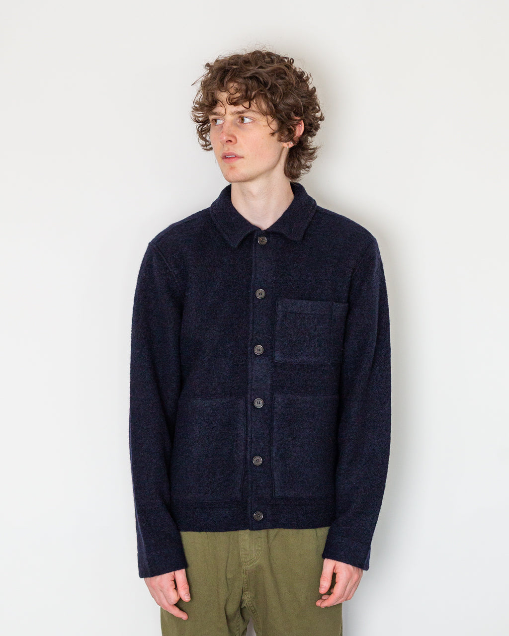 Wool Fleece Uniform Jacket - Navy