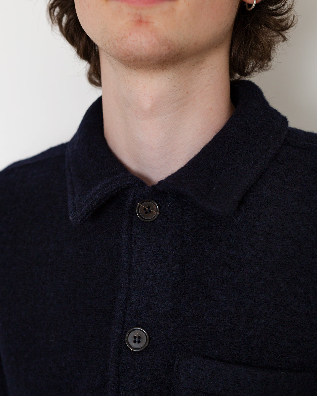 Wool Fleece Uniform Jacket - Navy
