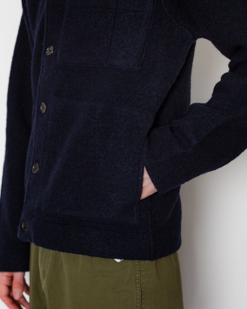 Wool Fleece Uniform Jacket - Navy