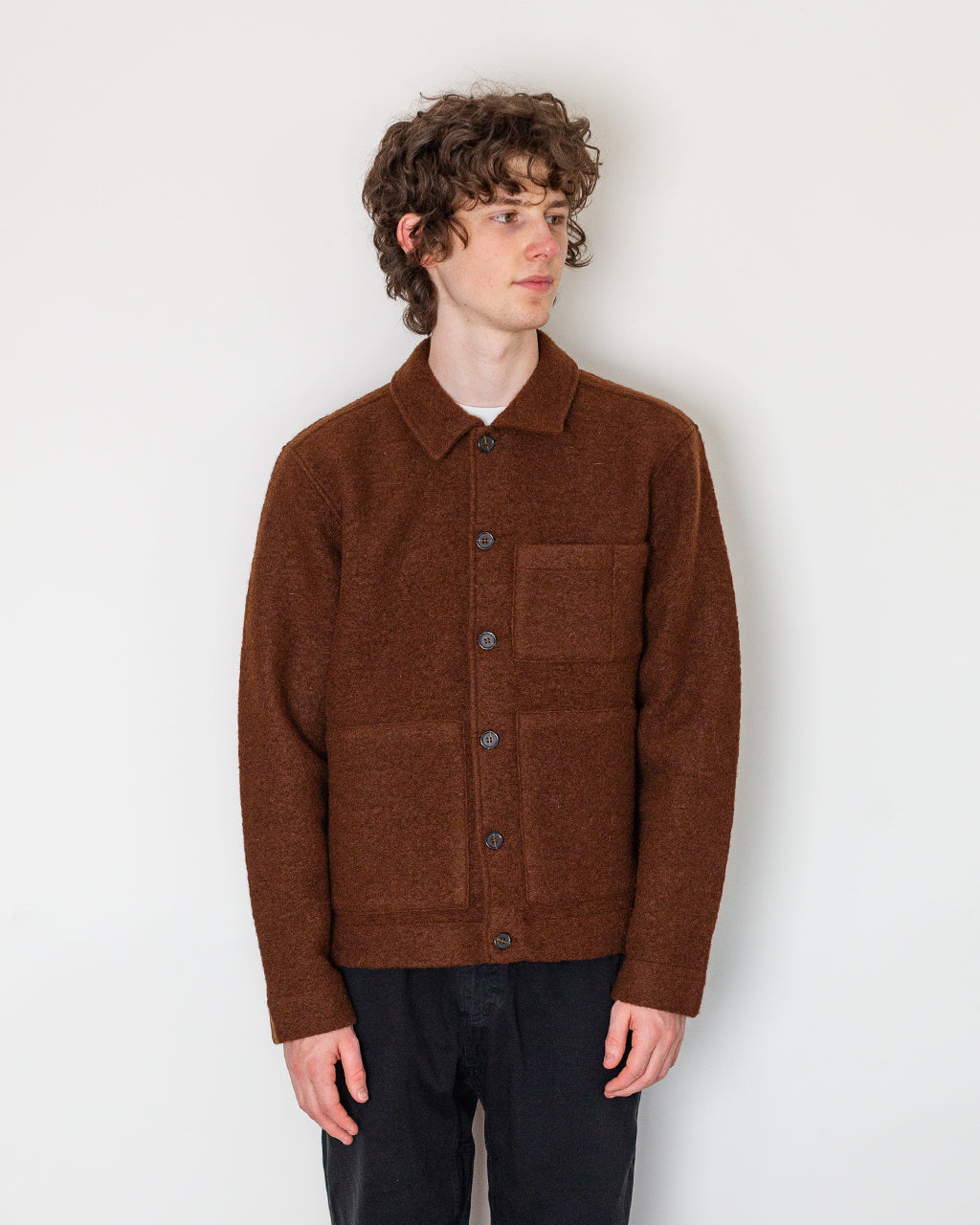 Wool Fleece Uniform Jacket - Cacao