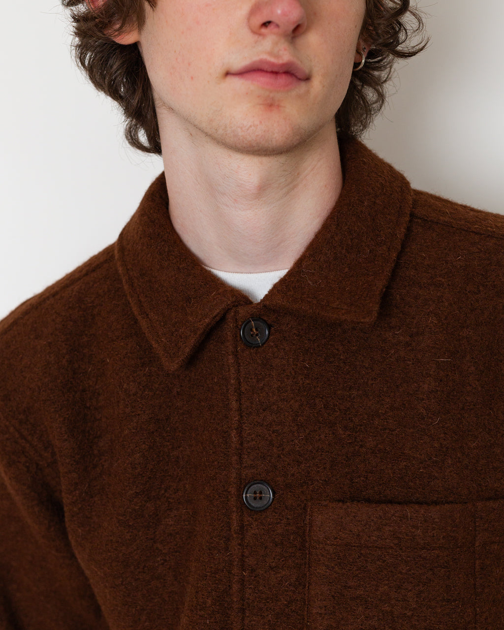 Wool Fleece Uniform Jacket - Cacao