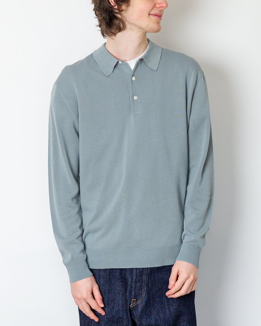 Knit Polo 12G - Ice Blue
