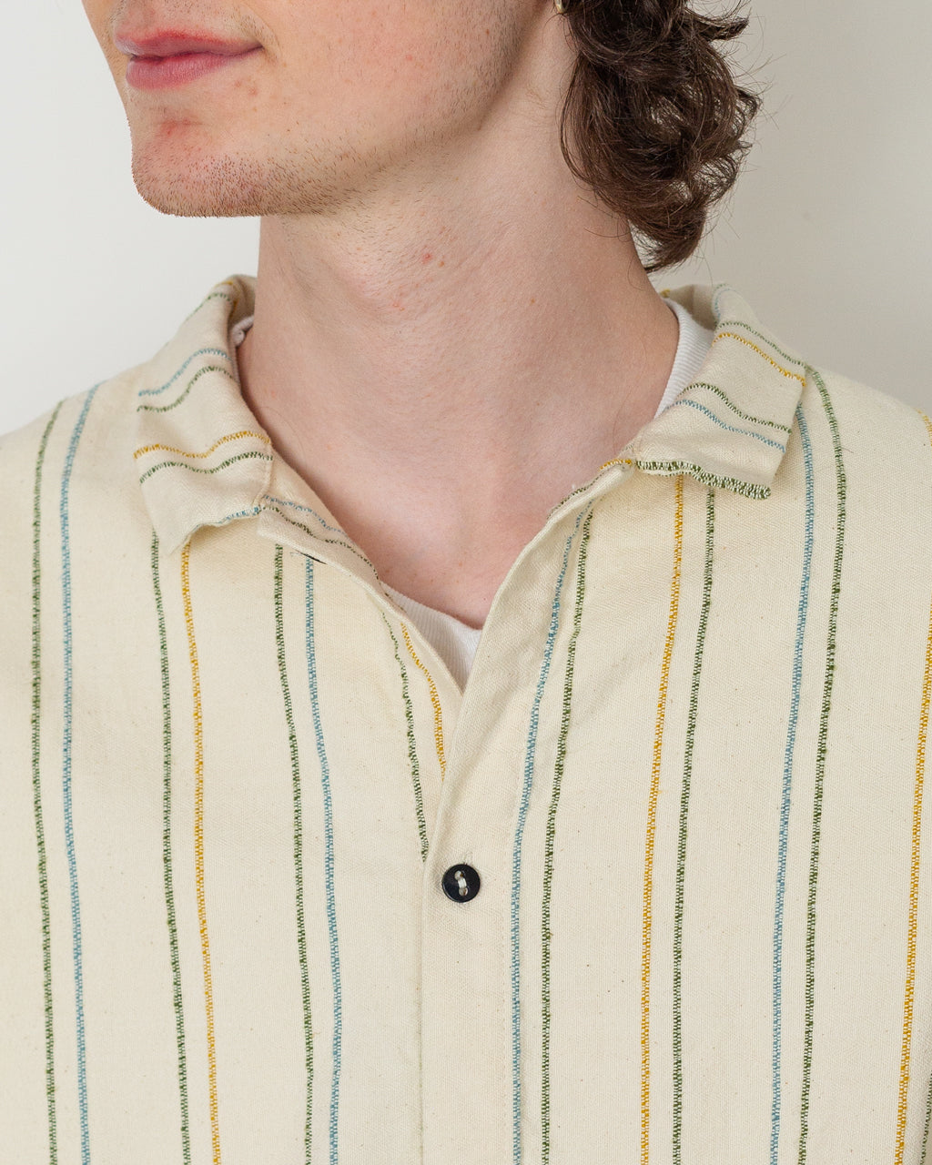 BURRO SHIRT - WOOL STRIPE COTTON TATTERSALL RINSED