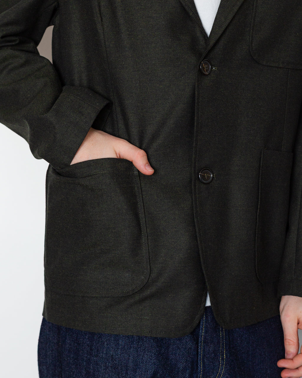 Two Button Jacket - Olive IT Tweed
