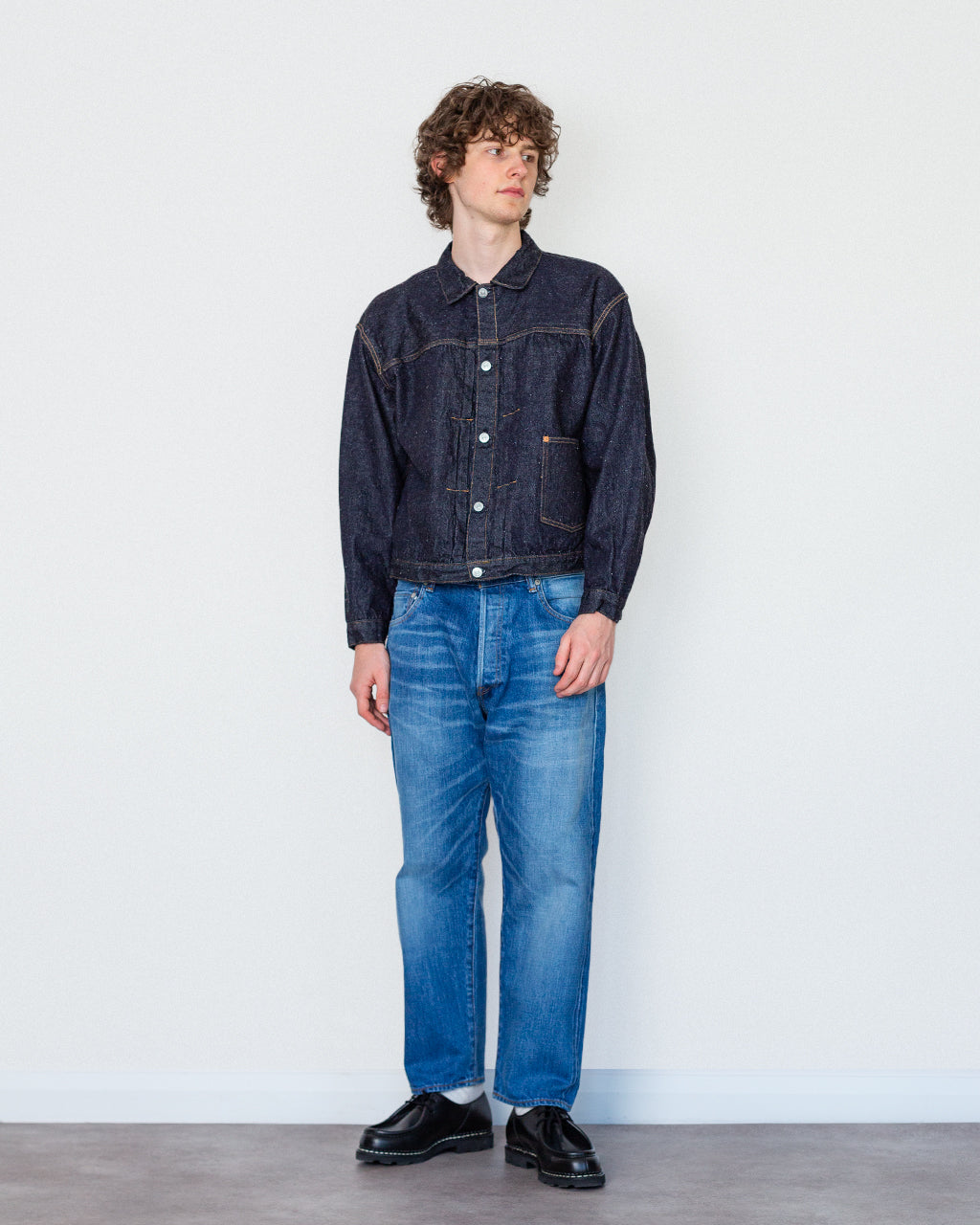 Denim Trucker 1 Pleat Jacket - Indigo One Wash