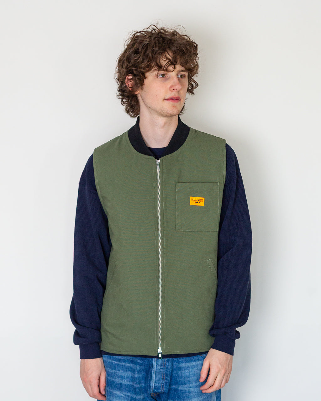 Canvas Work Vest - Olive