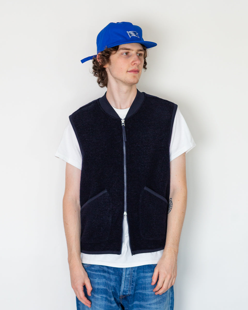 Wool Fleece Waistcoat - Navy