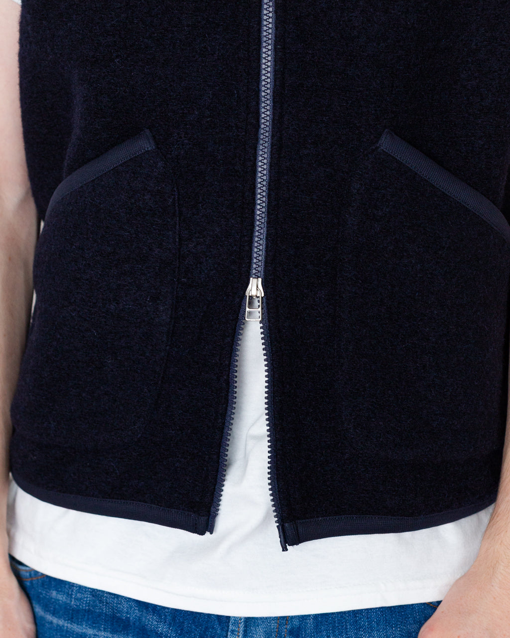Wool Fleece Waistcoat - Navy