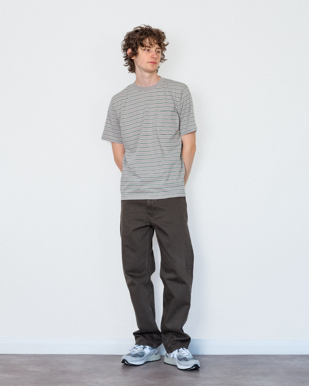 Pocket T-Shirt Multi Stripe - Grey