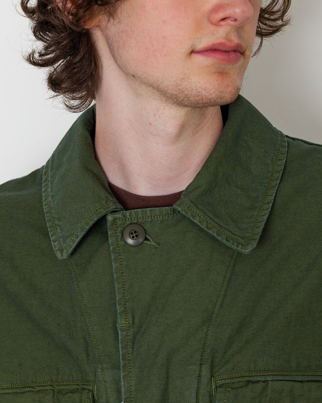 Back Satin M-47 Style Jacket - Olive