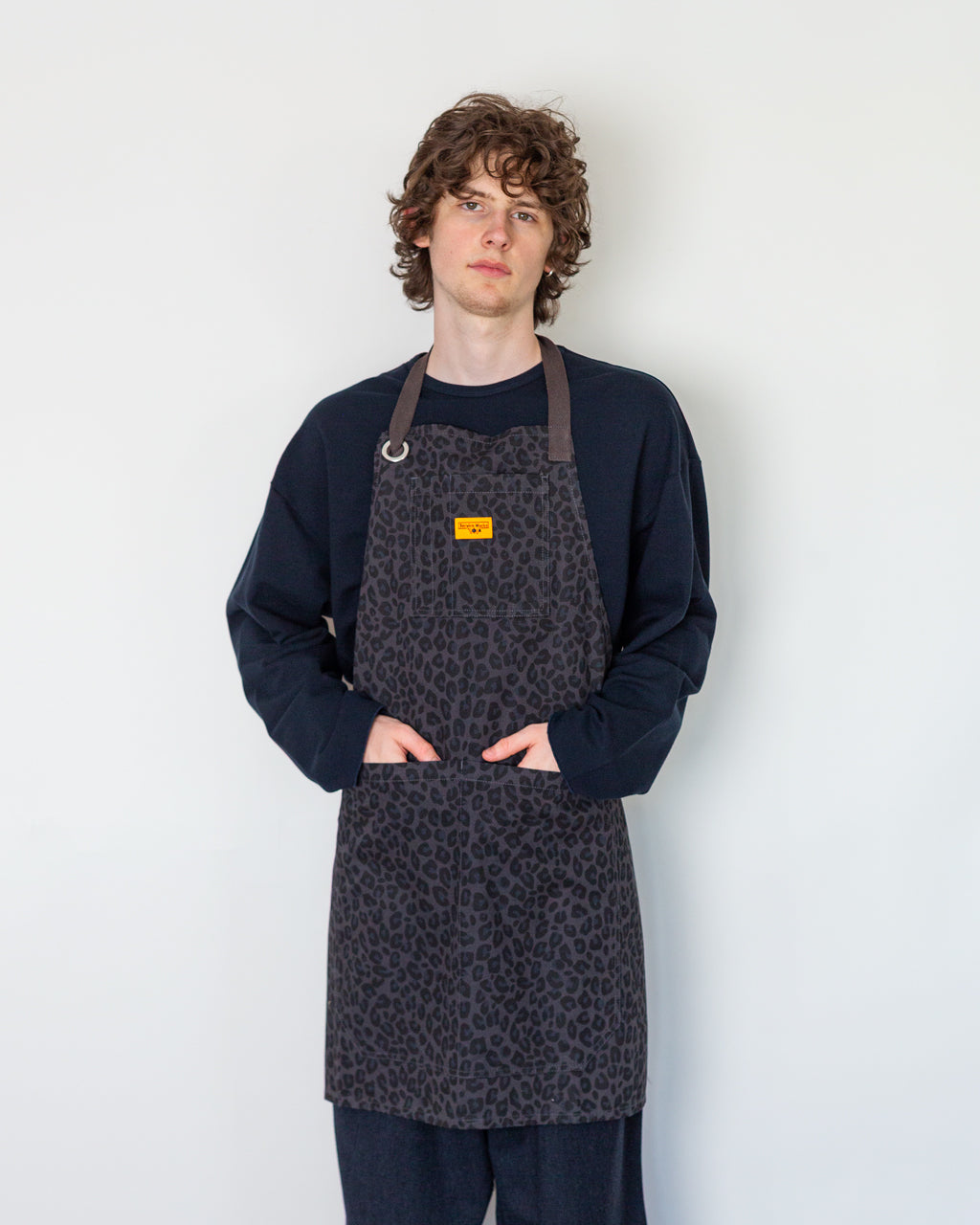 Patterned Apron - Black Leopard