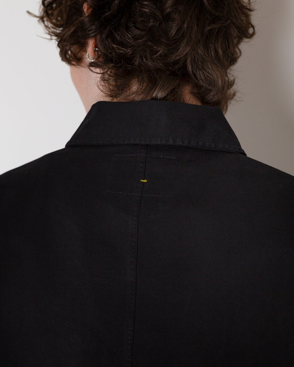 STITCH POCKET OVERSHIRT - Black