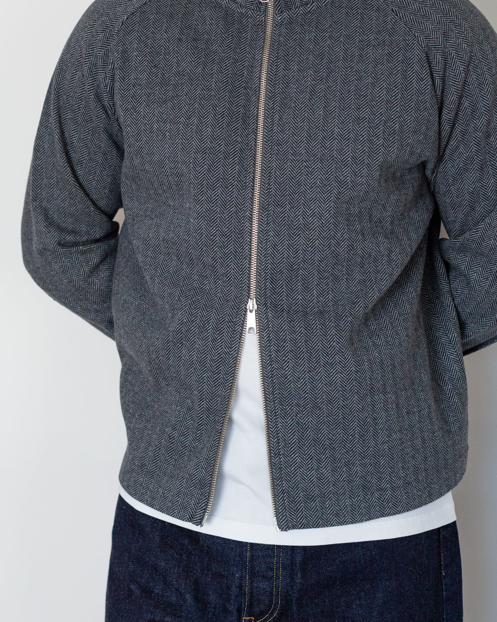 Leisure Zip - Grey Herringbone