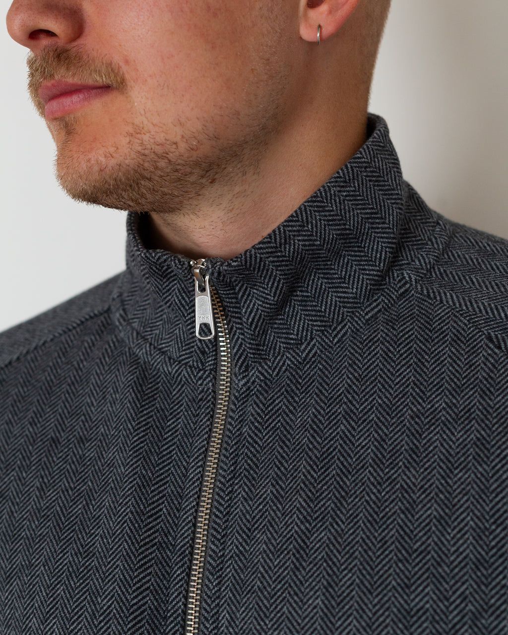 Leisure Zip - Grey Herringbone