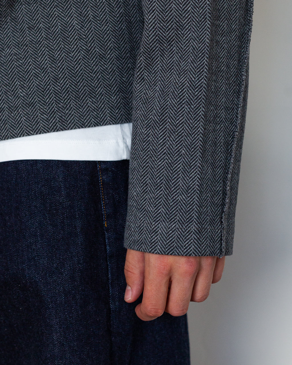 Leisure Zip - Grey Herringbone